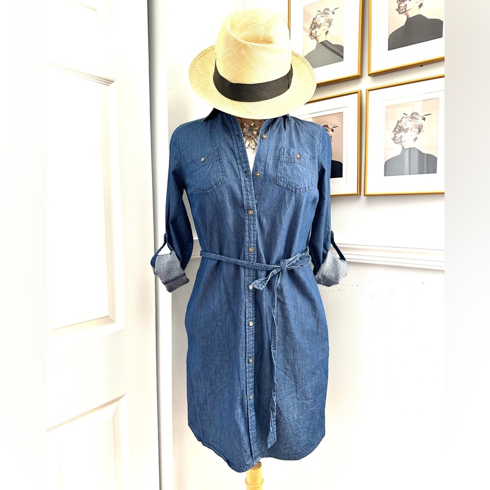 Like New Maison Jules Jean Dress Size XS with Pockets 🦋 - Picture 3 of 7